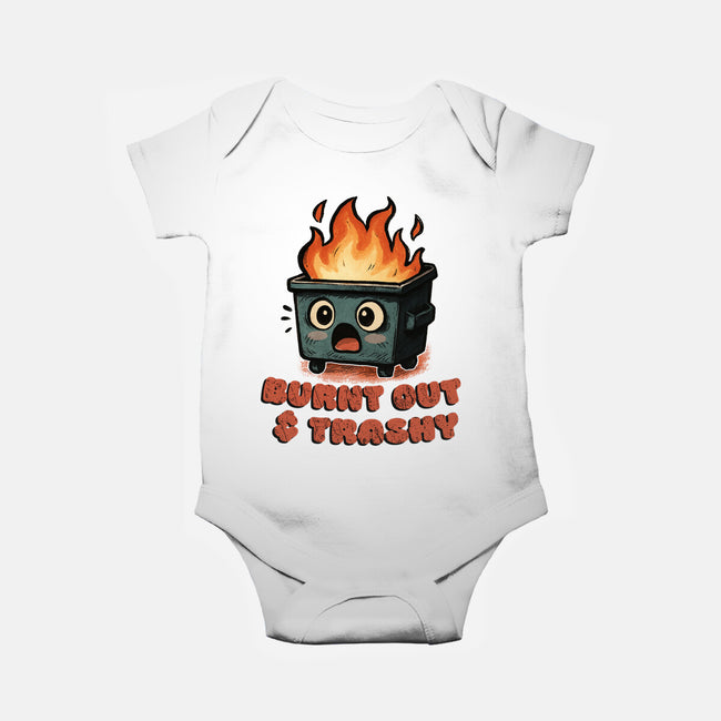 Burnt Out And Trashy-Baby-Basic-Onesie-Lorets
