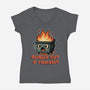 Burnt Out And Trashy-Womens-V-Neck-Tee-Lorets