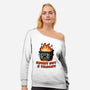 Burnt Out And Trashy-Womens-Off Shoulder-Sweatshirt-Lorets