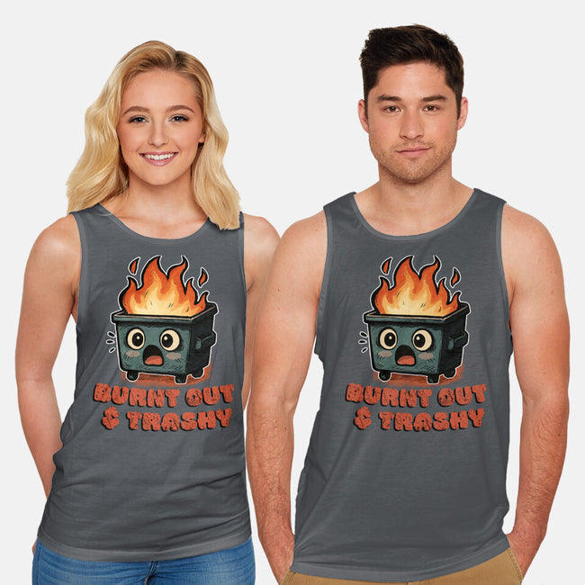 Burnt Out And Trashy-Unisex-Basic-Tank-Lorets