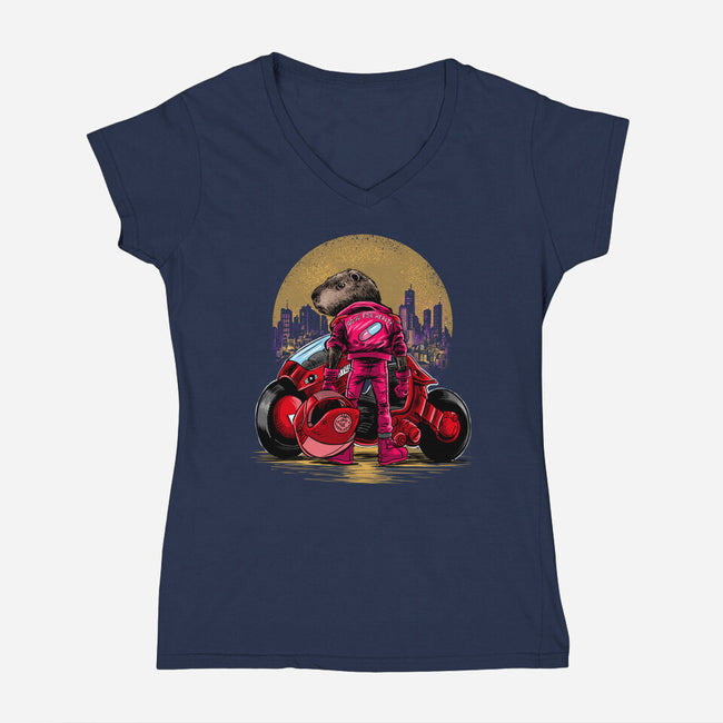 Capybira-Womens-V-Neck-Tee-zascanauta