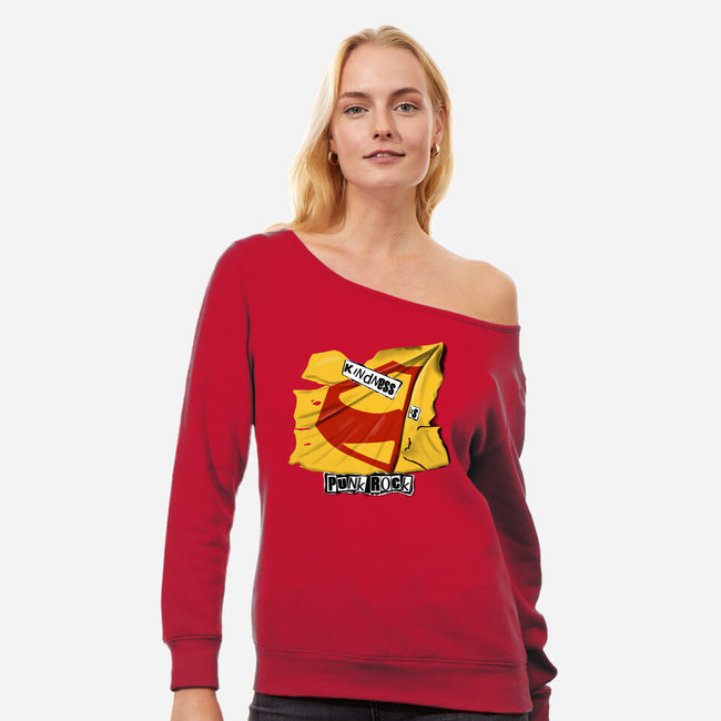 Kindness Is Punk Rock-Womens-Off Shoulder-Sweatshirt-Soletine