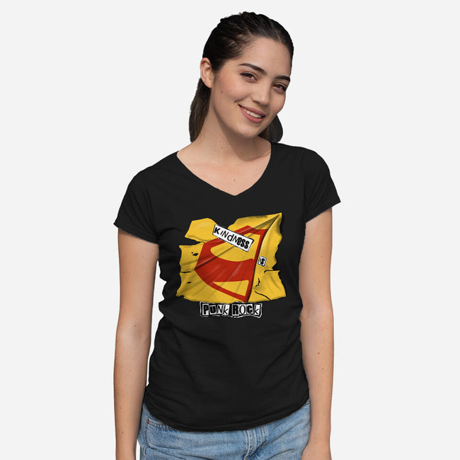 Kindness Is Punk Rock-Womens-V-Neck-Tee-Soletine