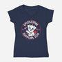 Emotional Support Dog-Womens-V-Neck-Tee-rocketman_art