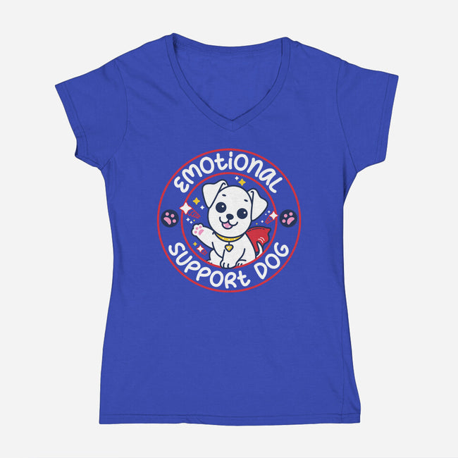 Emotional Support Dog-Womens-V-Neck-Tee-rocketman_art