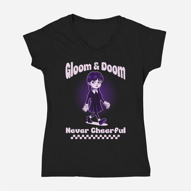 Gloom And Doom-Womens-V-Neck-Tee-P1yu5h