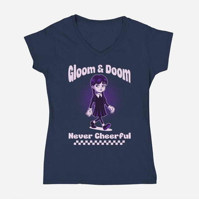 Gloom And Doom-Womens-V-Neck-Tee-P1yu5h