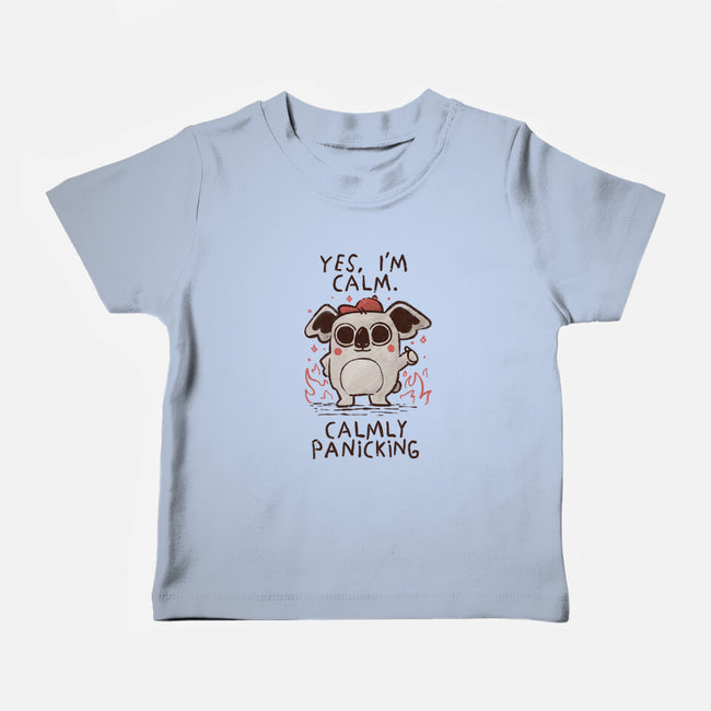 Calmly Panicking-Baby-Basic-Tee-koalastudio