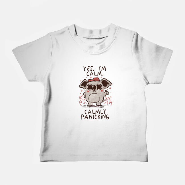 Calmly Panicking-Baby-Basic-Tee-koalastudio