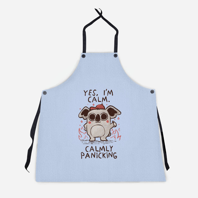 Calmly Panicking-Unisex-Kitchen-Apron-koalastudio