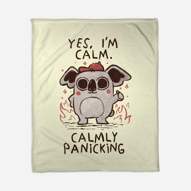Calmly Panicking-None-Fleece-Blanket-koalastudio