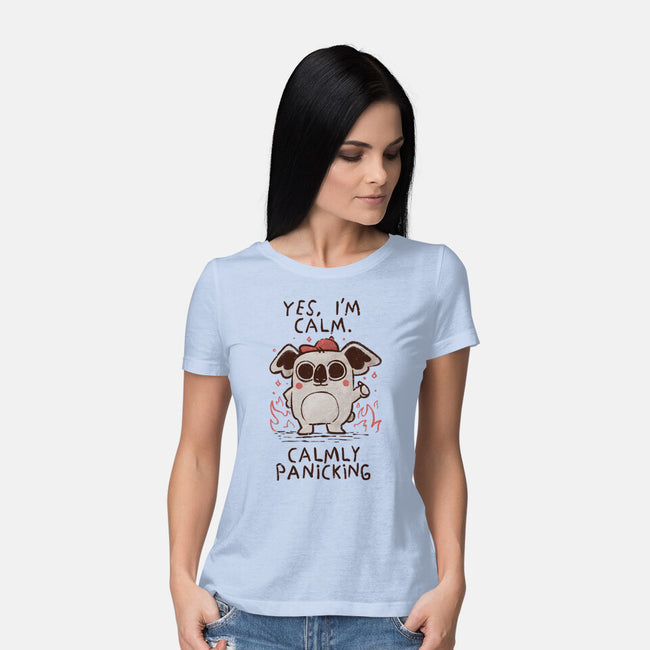 Calmly Panicking-Womens-Basic-Tee-koalastudio