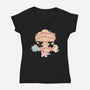 NukeSaurus Apocalypse-Womens-V-Neck-Tee-Lorets