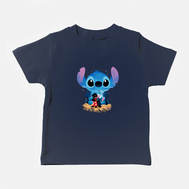 Stitch Beach Illusion-Baby-Basic-Tee-Dixie Z