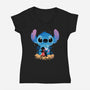 Stitch Beach Illusion-Womens-V-Neck-Tee-Dixie Z