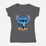 Stitch Beach Illusion-Womens-V-Neck-Tee-Dixie Z
