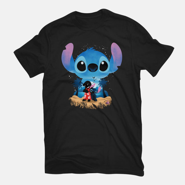 Stitch Beach Illusion-Mens-Basic-Tee-Dixie Z