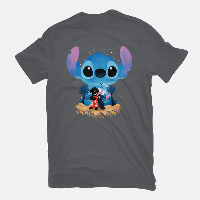 Stitch Beach Illusion-Womens-Fitted-Tee-Dixie Z