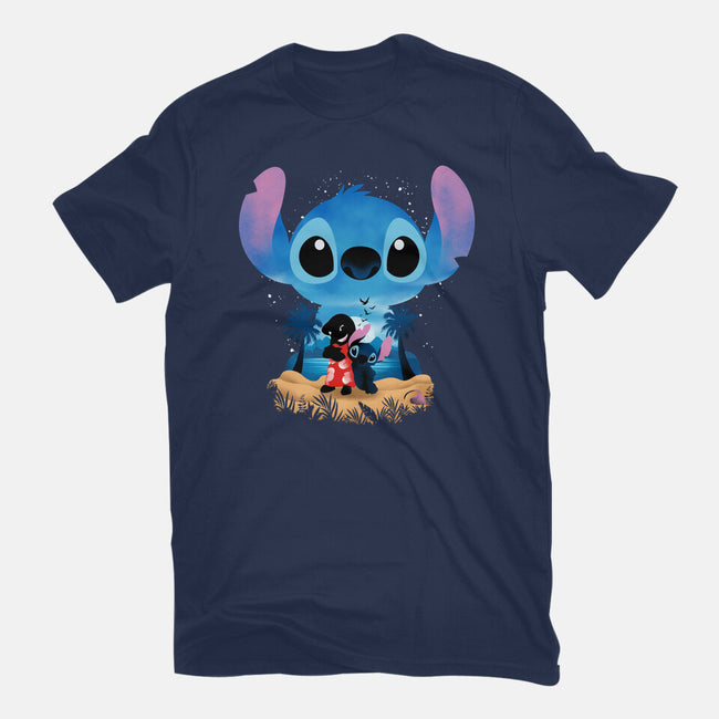 Stitch Beach Illusion-Mens-Basic-Tee-Dixie Z