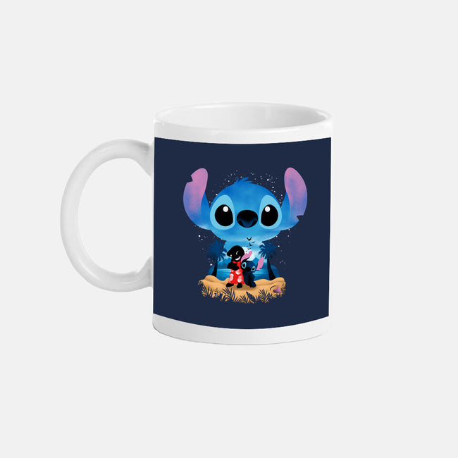 Stitch Beach Illusion-None-Mug-Drinkware-Dixie Z