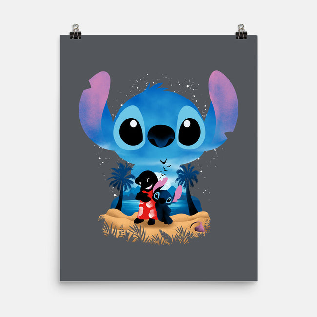 Stitch Beach Illusion-None-Matte-Poster-Dixie Z