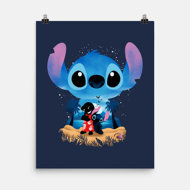 Stitch Beach Illusion-None-Matte-Poster-Dixie Z