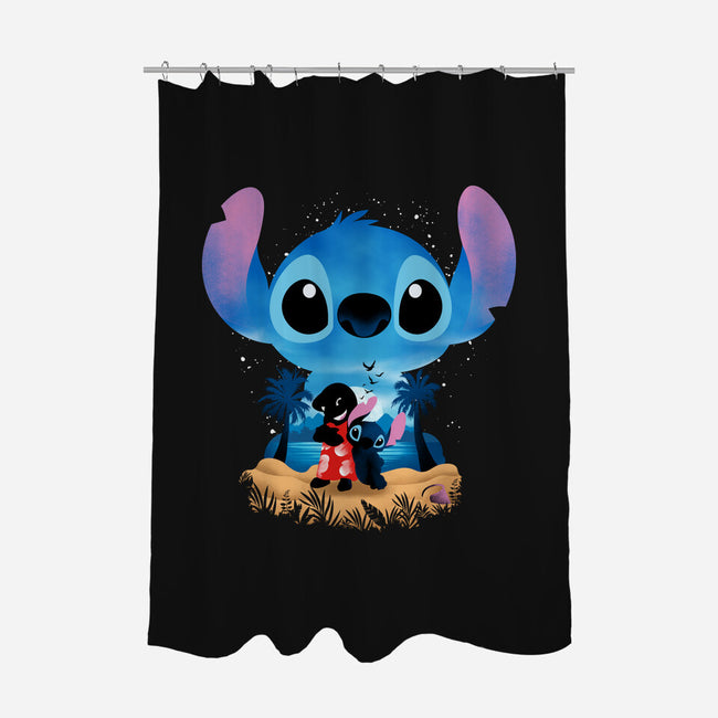 Stitch Beach Illusion-None-Polyester-Shower Curtain-Dixie Z