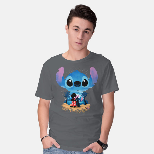 Stitch Beach Illusion-Mens-Basic-Tee-Dixie Z