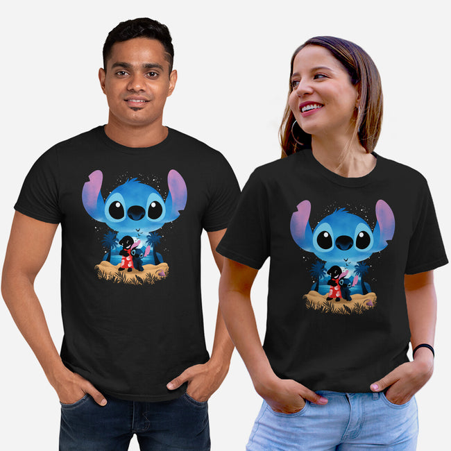 Stitch Beach Illusion-Unisex-Basic-Tee-Dixie Z