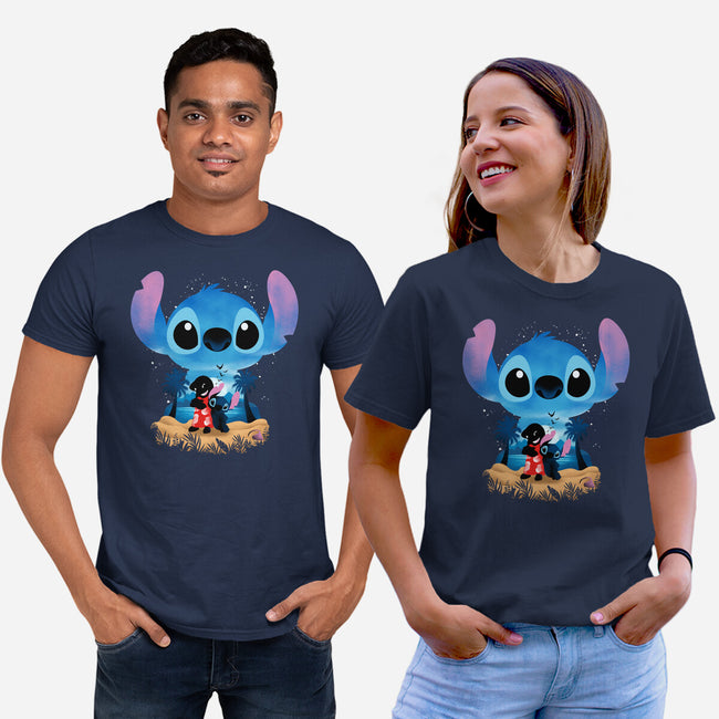 Stitch Beach Illusion-Unisex-Basic-Tee-Dixie Z