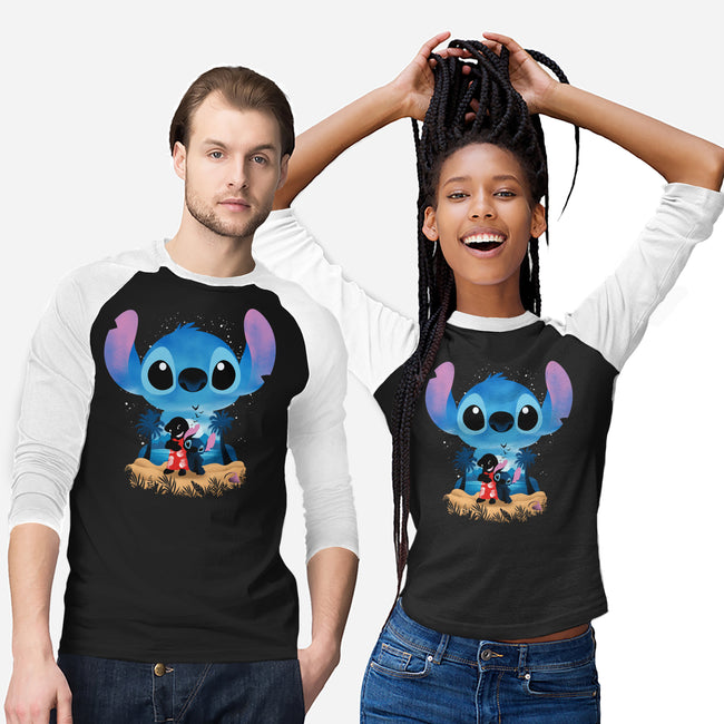 Stitch Beach Illusion-Unisex-Baseball-Tee-Dixie Z