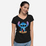 Stitch Beach Illusion-Womens-V-Neck-Tee-Dixie Z