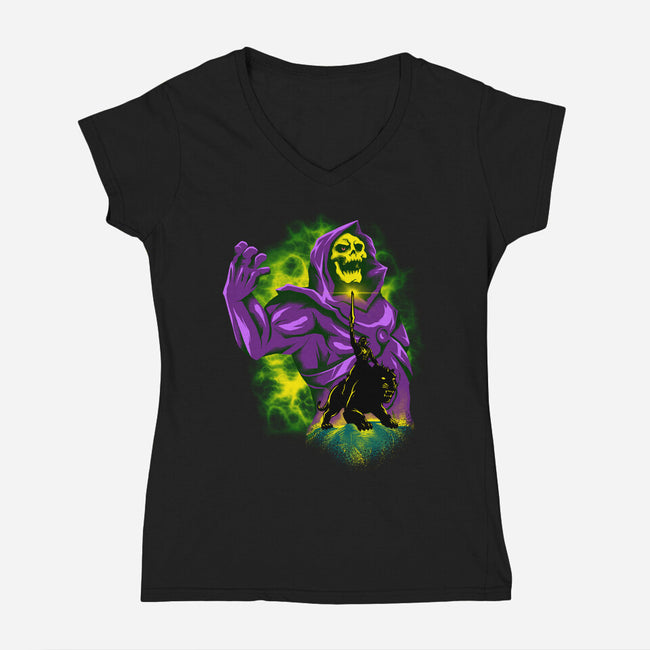 Lord Skeleton-Womens-V-Neck-Tee-spoilerinc