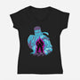 Fighting The Demon-Womens-V-Neck-Tee-spoilerinc