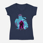 Fighting The Demon-Womens-V-Neck-Tee-spoilerinc