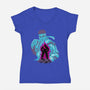 Fighting The Demon-Womens-V-Neck-Tee-spoilerinc