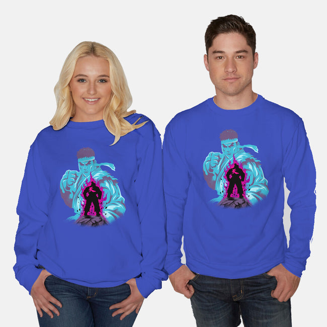 Fighting The Demon-Unisex-Crew Neck-Sweatshirt-spoilerinc