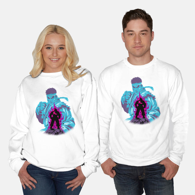 Fighting The Demon-Unisex-Crew Neck-Sweatshirt-spoilerinc