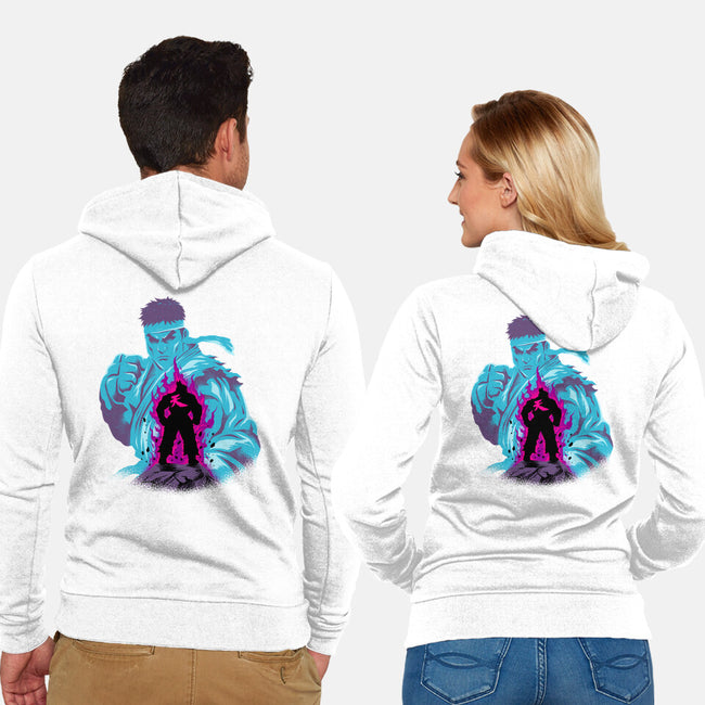 Fighting The Demon-Unisex-Zip-Up-Sweatshirt-spoilerinc