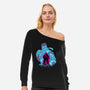 Fighting The Demon-Womens-Off Shoulder-Sweatshirt-spoilerinc
