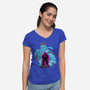 Fighting The Demon-Womens-V-Neck-Tee-spoilerinc