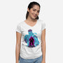 Fighting The Demon-Womens-V-Neck-Tee-spoilerinc