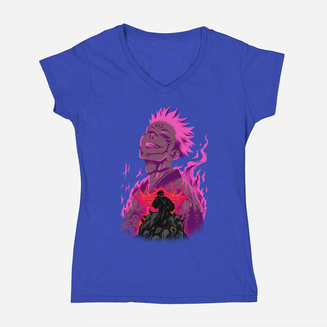 Curse Of Evil-Womens-V-Neck-Tee-spoilerinc
