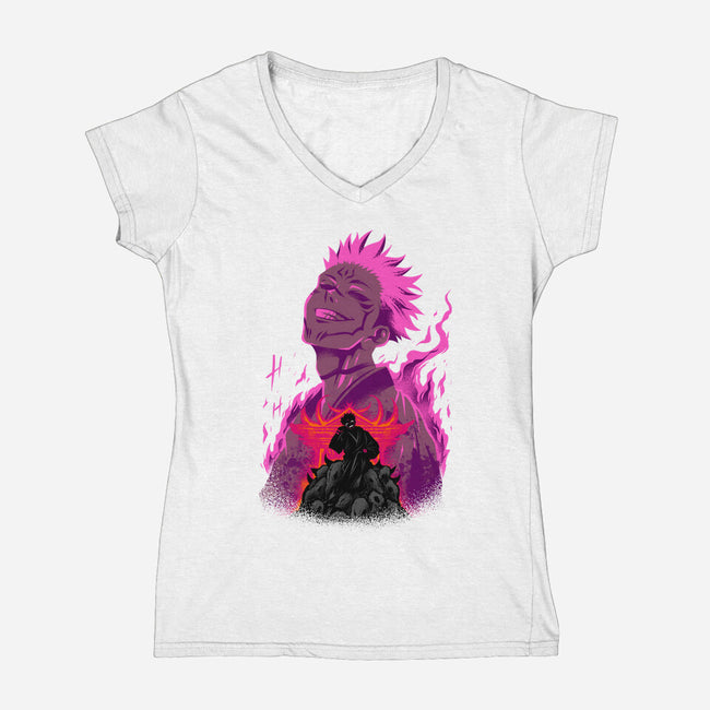Curse Of Evil-Womens-V-Neck-Tee-spoilerinc