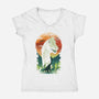 Ukiyo Brachiosaurus-Womens-V-Neck-Tee-dandingeroz