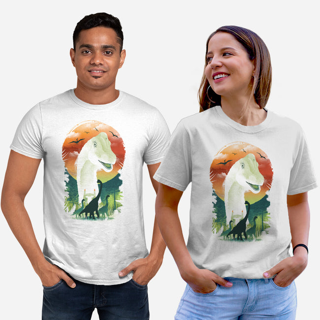 Ukiyo Brachiosaurus-Unisex-Basic-Tee-dandingeroz