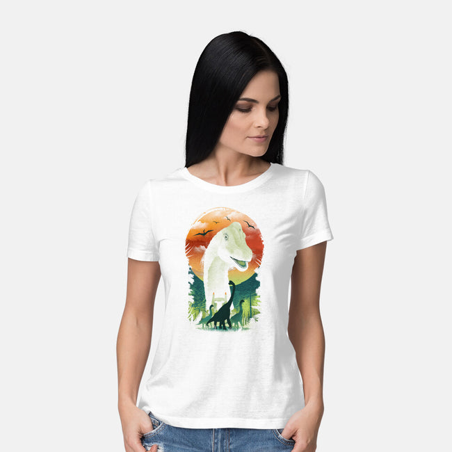 Ukiyo Brachiosaurus-Womens-Basic-Tee-dandingeroz