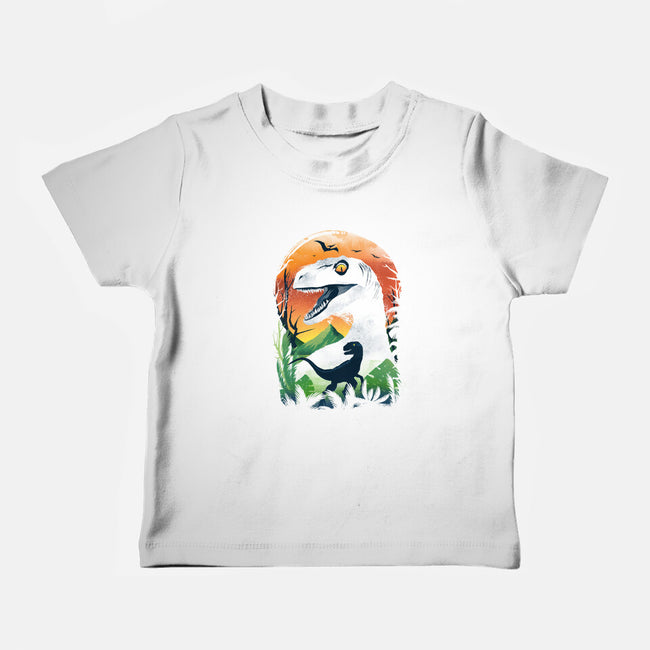 Ukiyo Velociraptor-Baby-Basic-Tee-dandingeroz