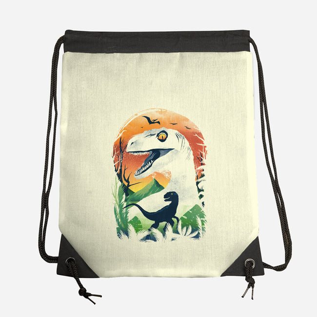 Ukiyo Velociraptor-None-Drawstring-Bag-dandingeroz