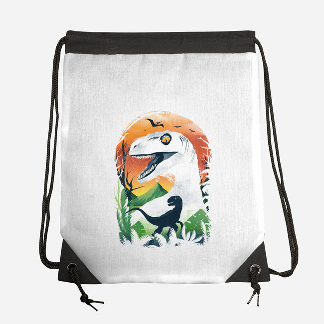 Ukiyo Velociraptor-None-Drawstring-Bag-dandingeroz